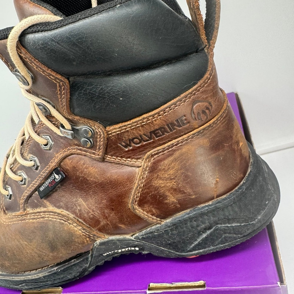 Wolverine Hellcat Fuse 6" Work Boots Men's Brown Waterproof CarbonMax Safety Toe - Picture 3 of 12